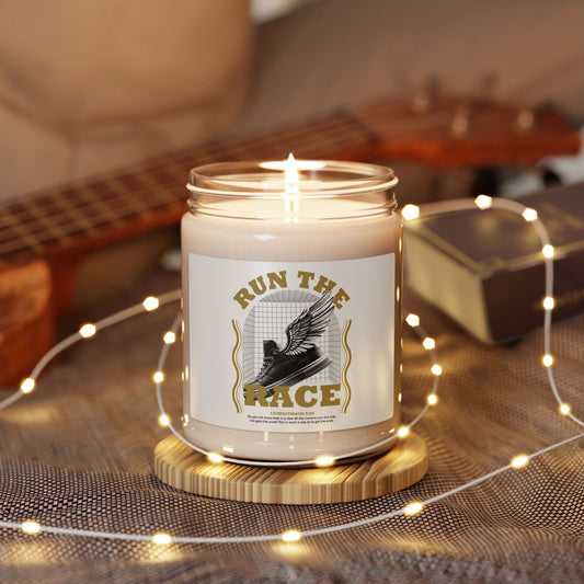 "Run The Race" Unisex Scented Soy Candle, 9oz - The Shield of Light