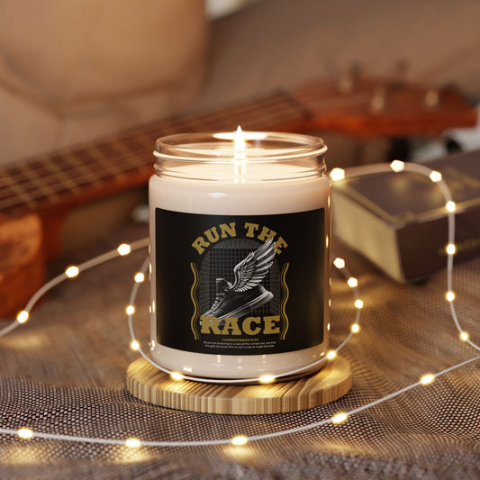 "Run The Race" Unisex Scented Soy Candle, 9oz - The Shield of Light