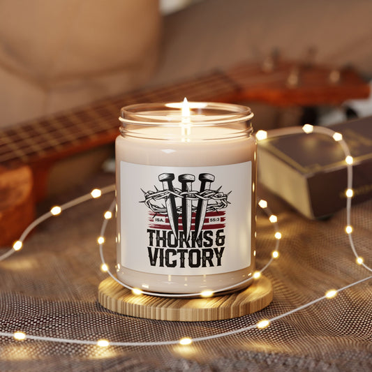 "Thorns & Victory" Unisex Scented Soy Candle, 9oz - The Shield of Light
