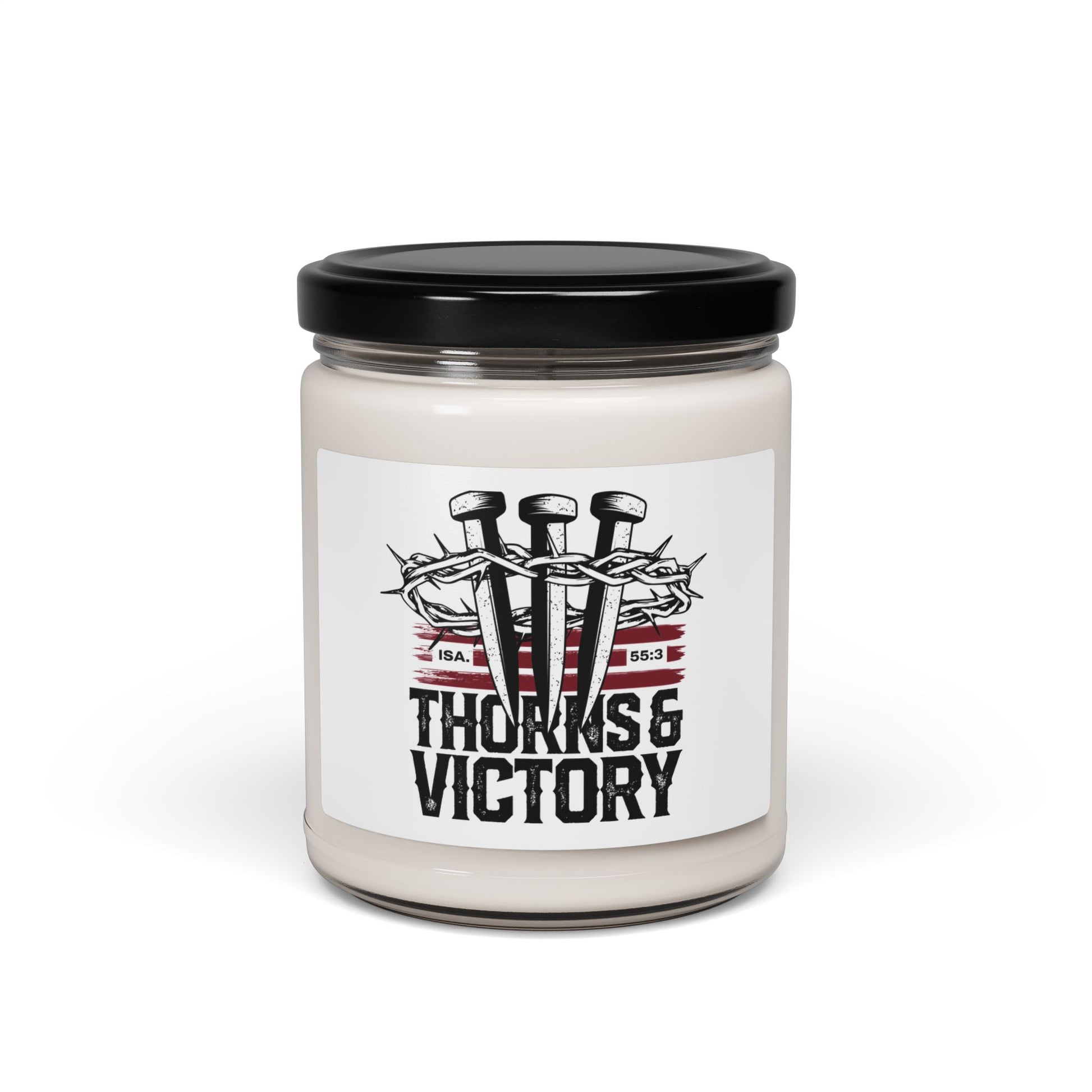 "Thorns & Victory" Unisex Scented Soy Candle, 9oz - The Shield of Light