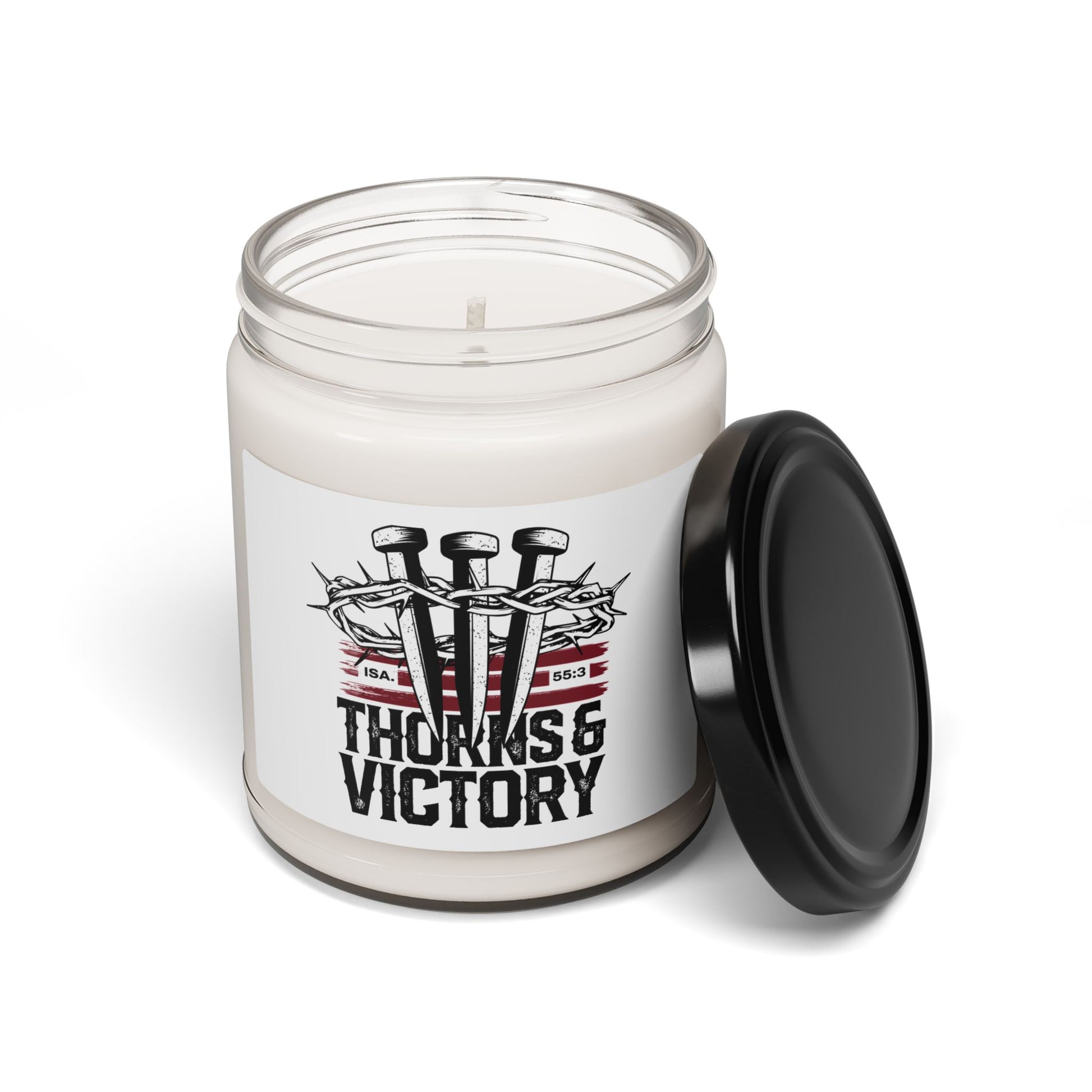 "Thorns & Victory" Unisex Scented Soy Candle, 9oz - The Shield of Light