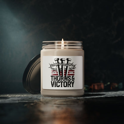 "Thorns & Victory" Unisex Scented Soy Candle, 9oz - The Shield of Light