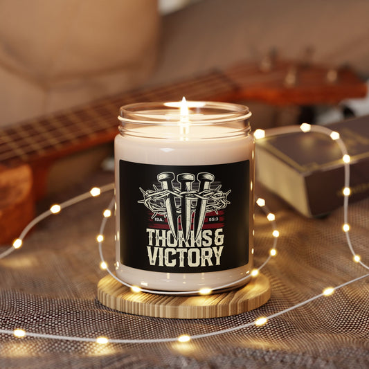 "Thorns & Victory" Unisex Scented Soy Candle, 9oz - The Shield of Light