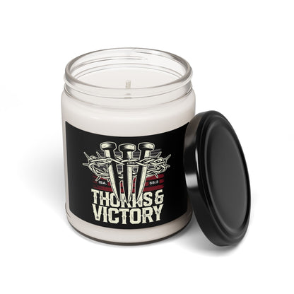 "Thorns & Victory" Unisex Scented Soy Candle, 9oz - The Shield of Light