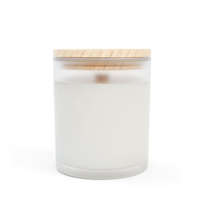 "The Lord is My Strength and My Shield"Inspirational Frosted Glass Candle - 11oz - - The Shield of Light