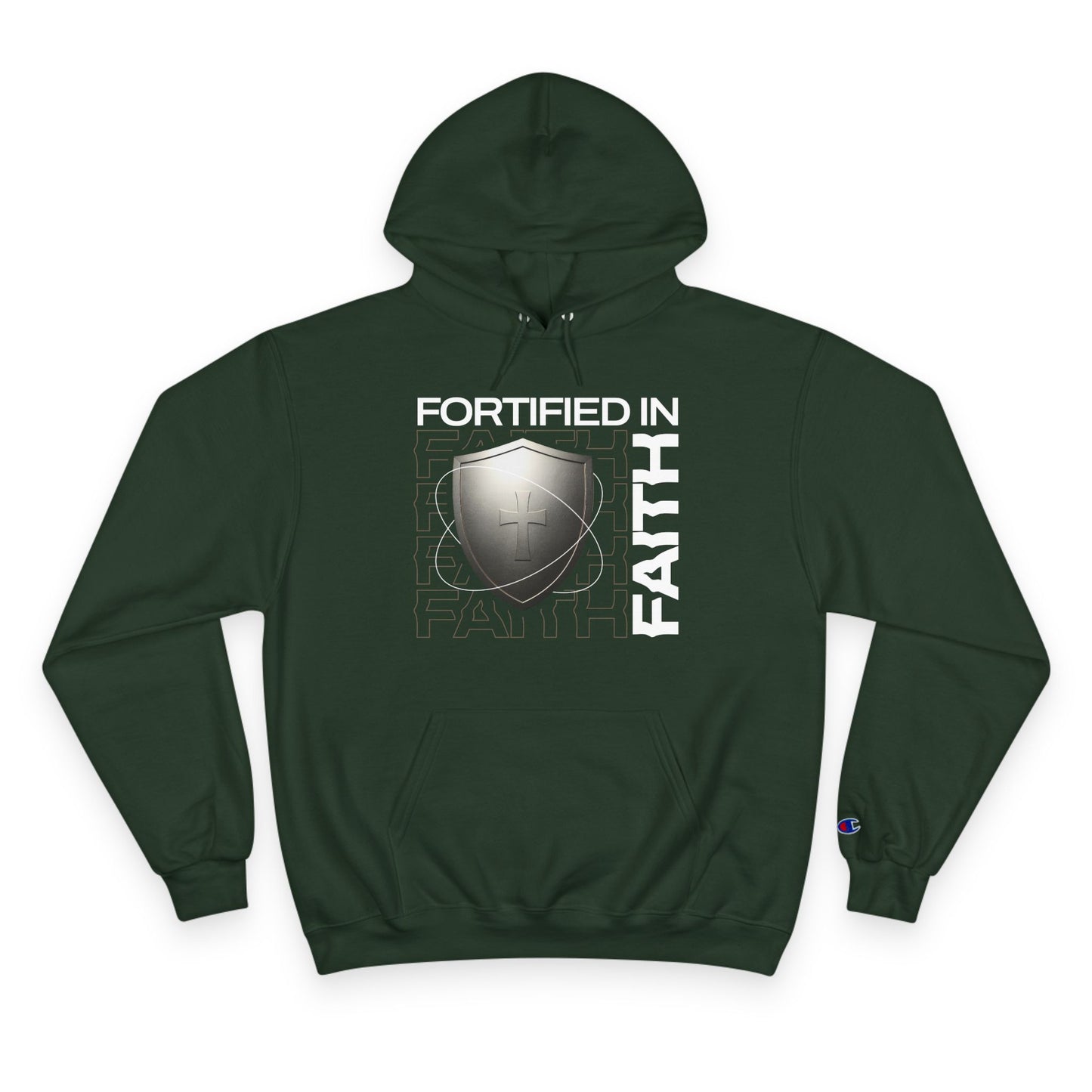 "Fortified In Faith " Inspirational Champion Hoodie - The Shield of Light