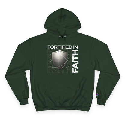 "Fortified In Faith " Inspirational Champion Hoodie - The Shield of Light
