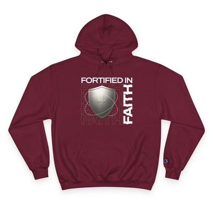 "Fortified In Faith " Inspirational Champion Hoodie - The Shield of Light