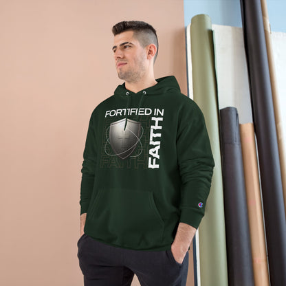 "Fortified In Faith " Inspirational Champion Hoodie - The Shield of Light