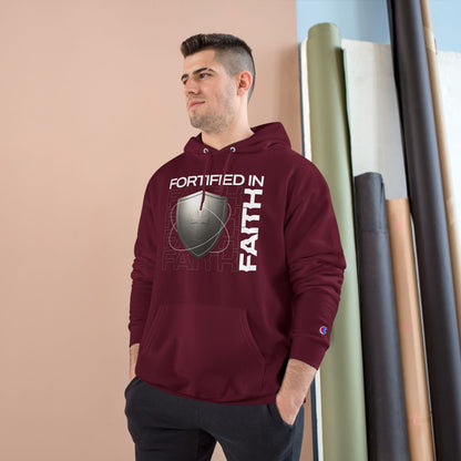 "Fortified In Faith " Inspirational Champion Hoodie - The Shield of Light