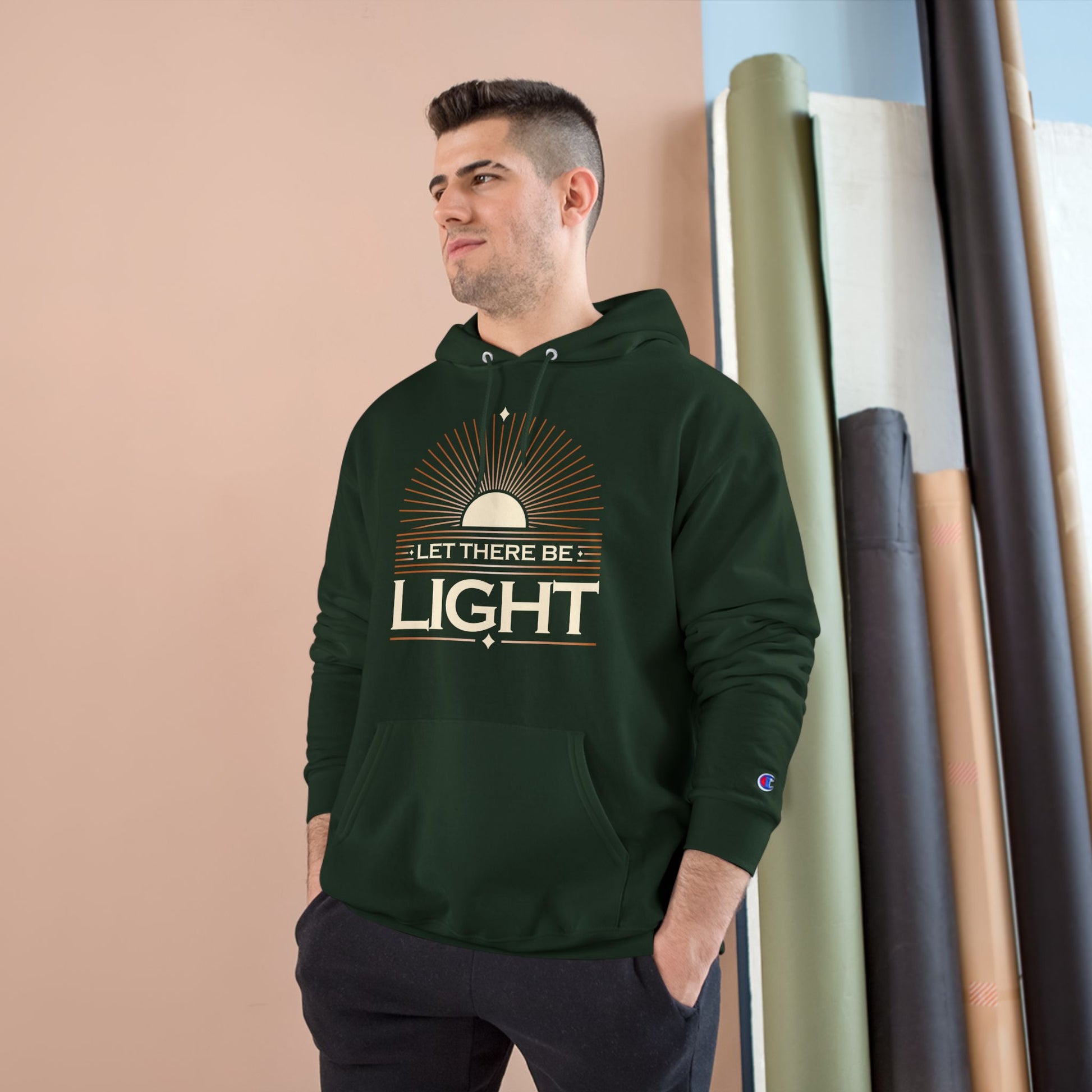"Let There Be Light" Inspirational Champion Hoodie - The Shield of Light