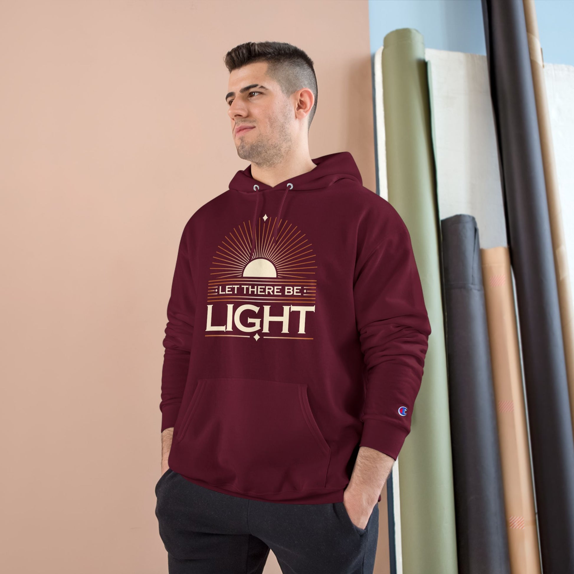 "Let There Be Light" Inspirational Champion Hoodie - The Shield of Light