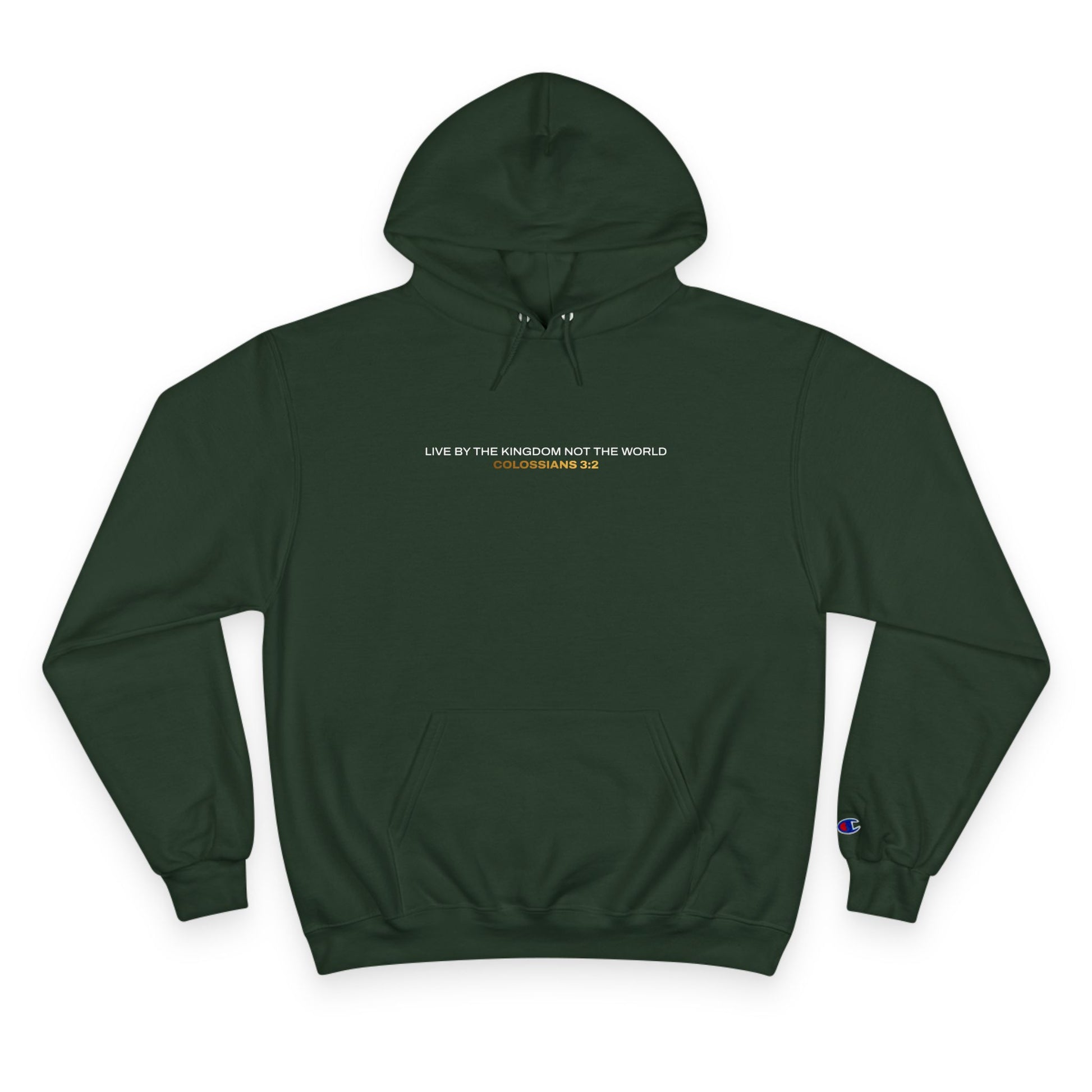 "Live By the Kingdom Not the World Colossians 3:2" Inspirational Champion Hoodie - The Shield of Light
