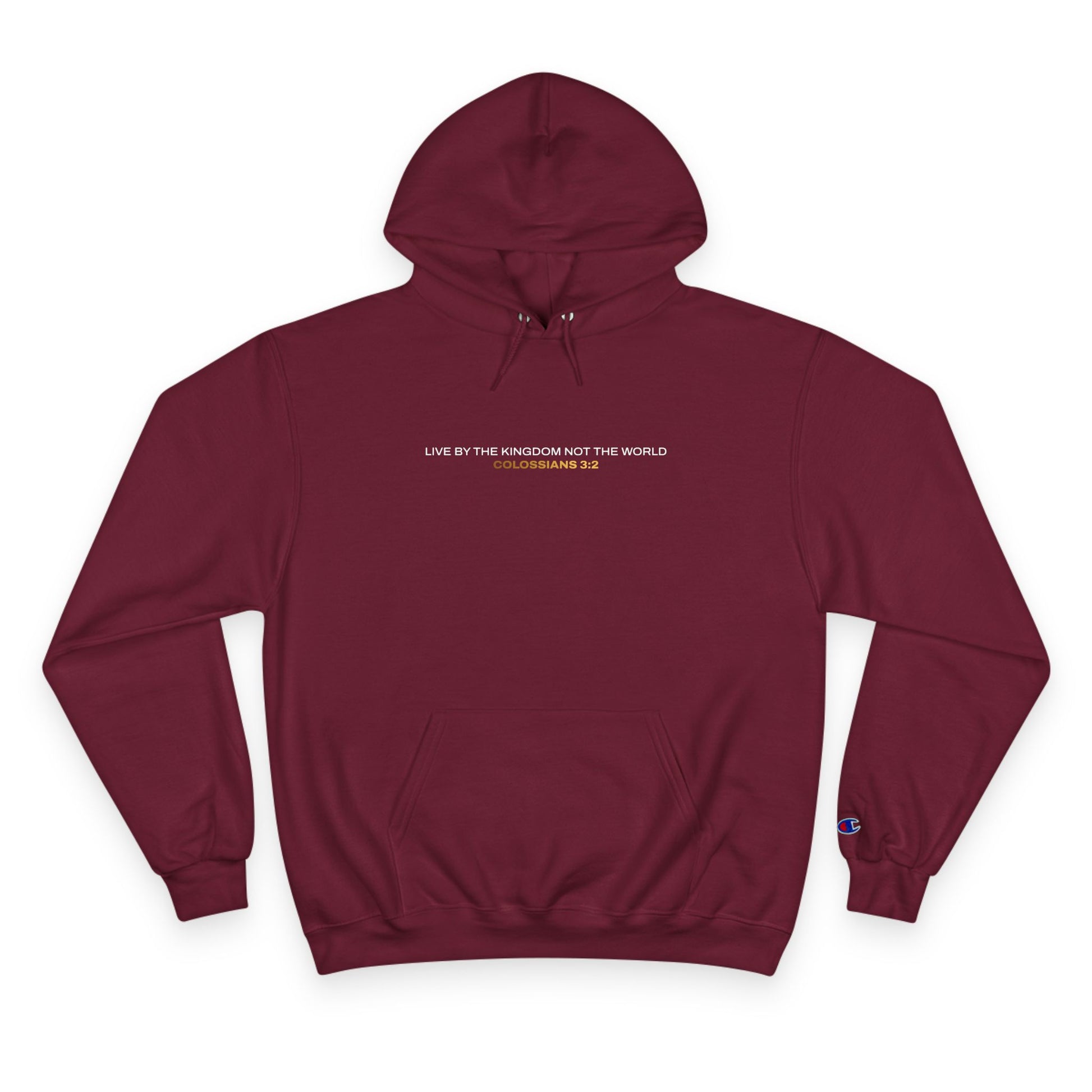 "Live By the Kingdom Not the World Colossians 3:2" Inspirational Champion Hoodie - The Shield of Light