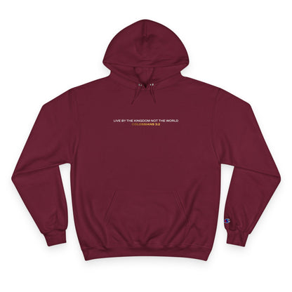 "Live By the Kingdom Not the World Colossians 3:2" Inspirational Champion Hoodie - The Shield of Light