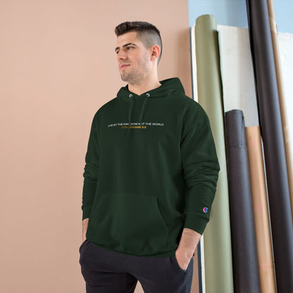 "Live By the Kingdom Not the World Colossians 3:2" Inspirational Champion Hoodie - The Shield of Light