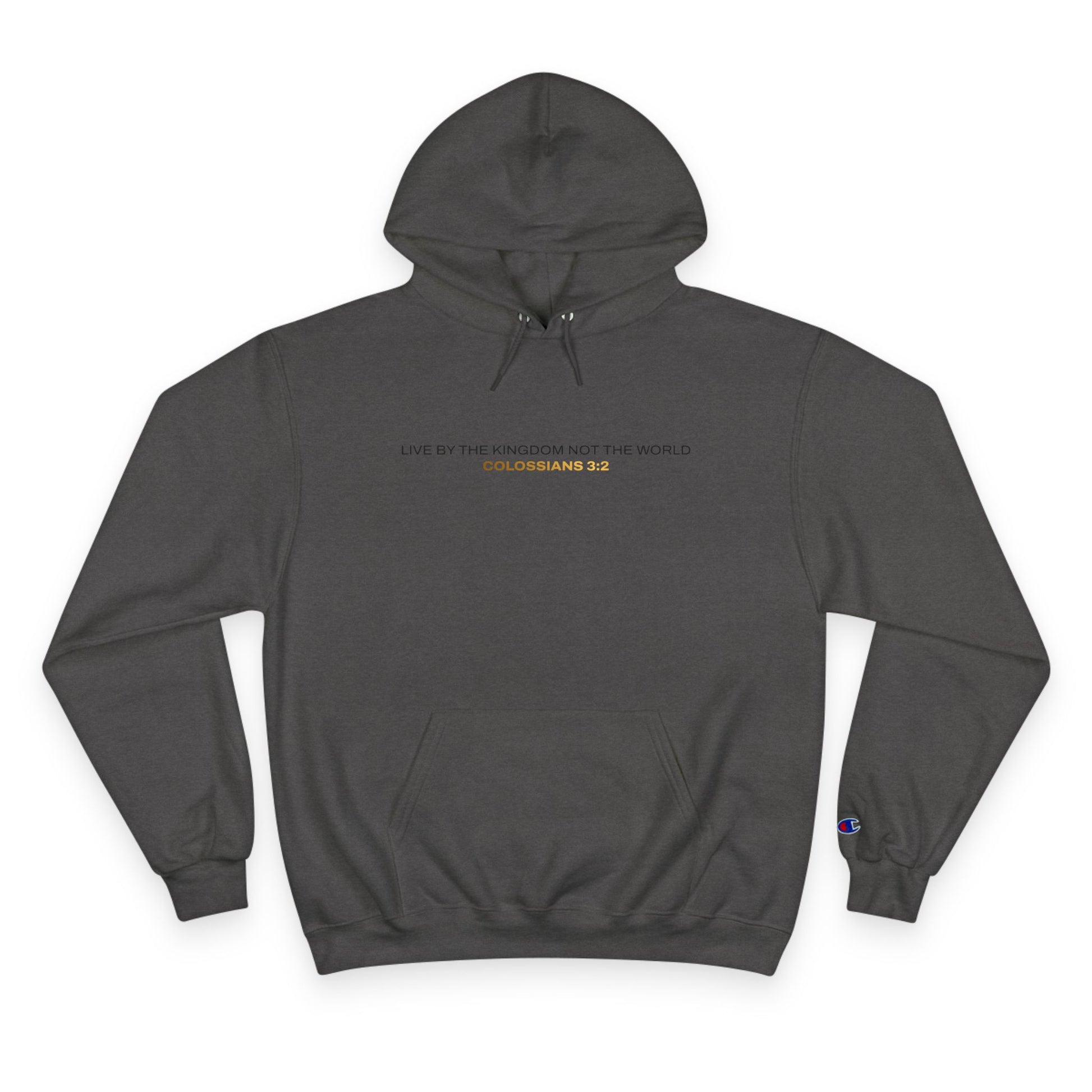 "Live By the Kingdom Not the World Colossians 3:2" Inspirational Champion Hoodie - The Shield of Light