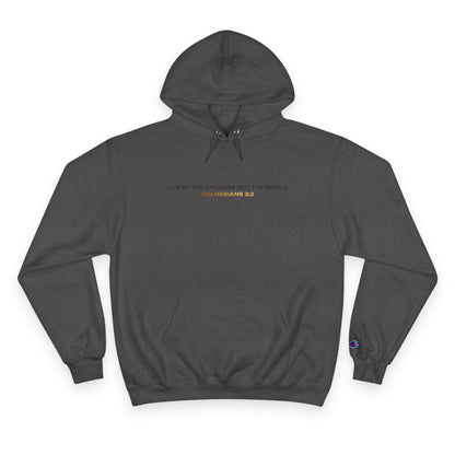 "Live By the Kingdom Not the World Colossians 3:2" Inspirational Champion Hoodie - The Shield of Light