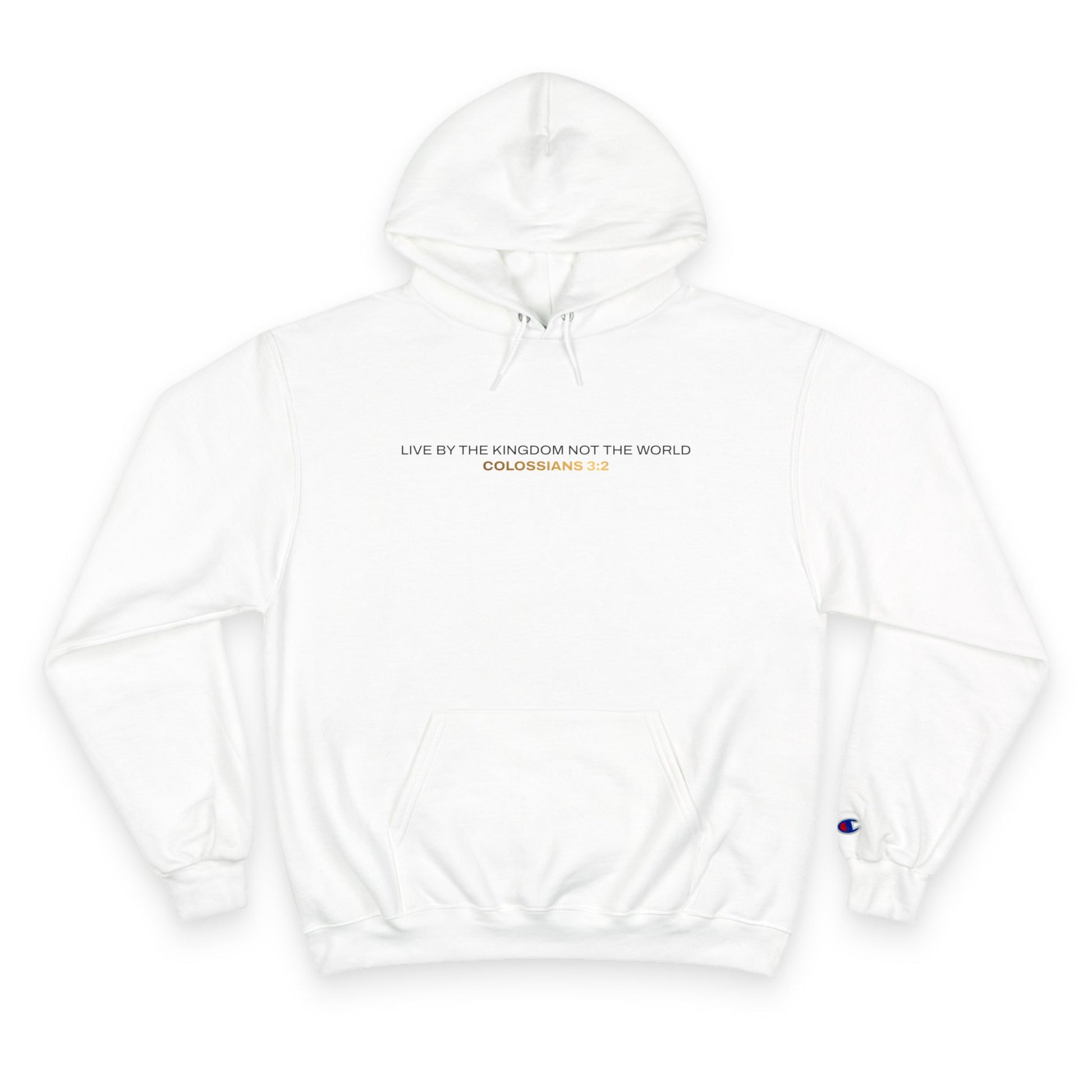 "Live By the Kingdom Not the World Colossians 3:2" Inspirational Champion Hoodie - The Shield of Light