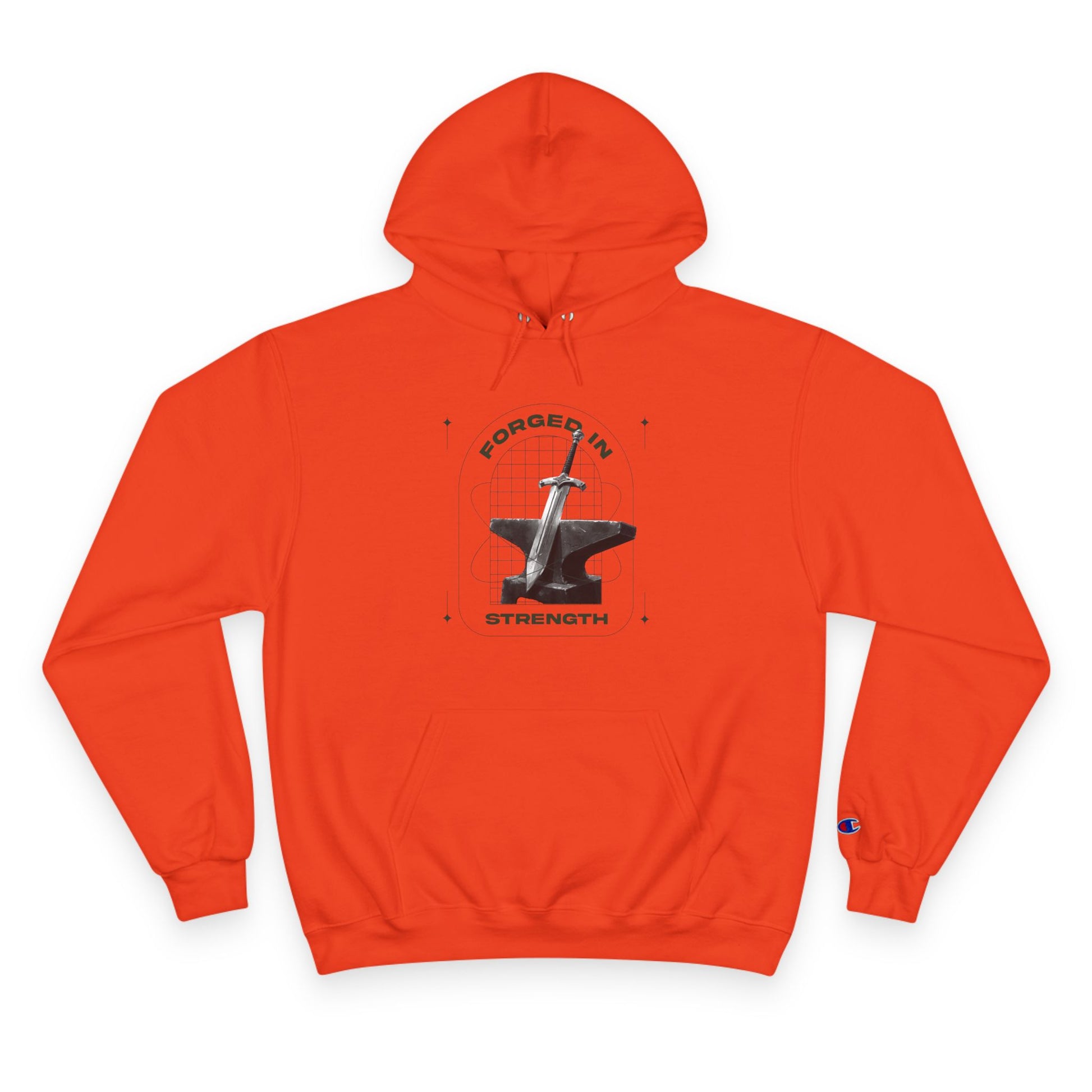 "Forged In Strength" Inspirational Champion Hoodie - The Shield of Light