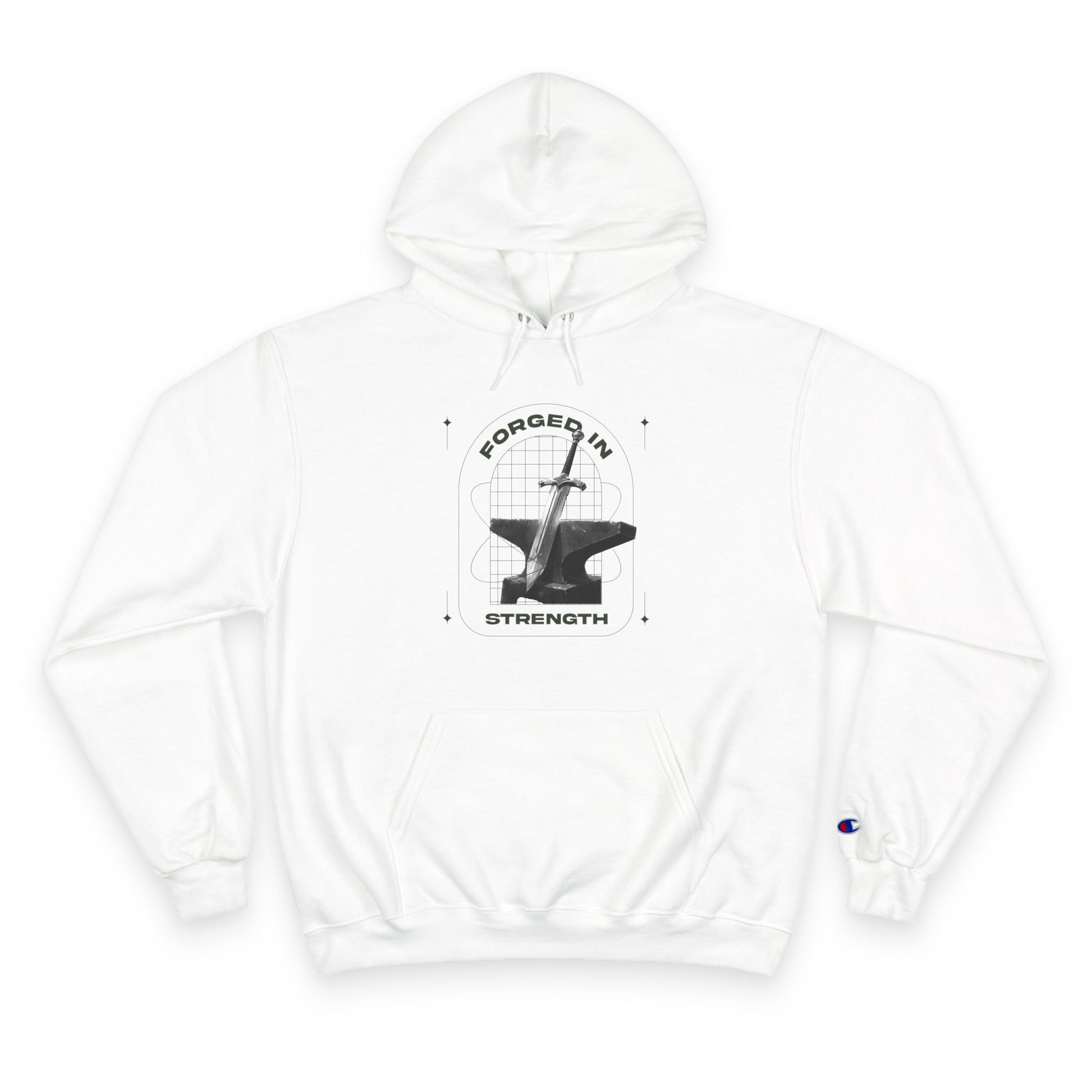 "Forged In Strength" Inspirational Champion Hoodie - The Shield of Light