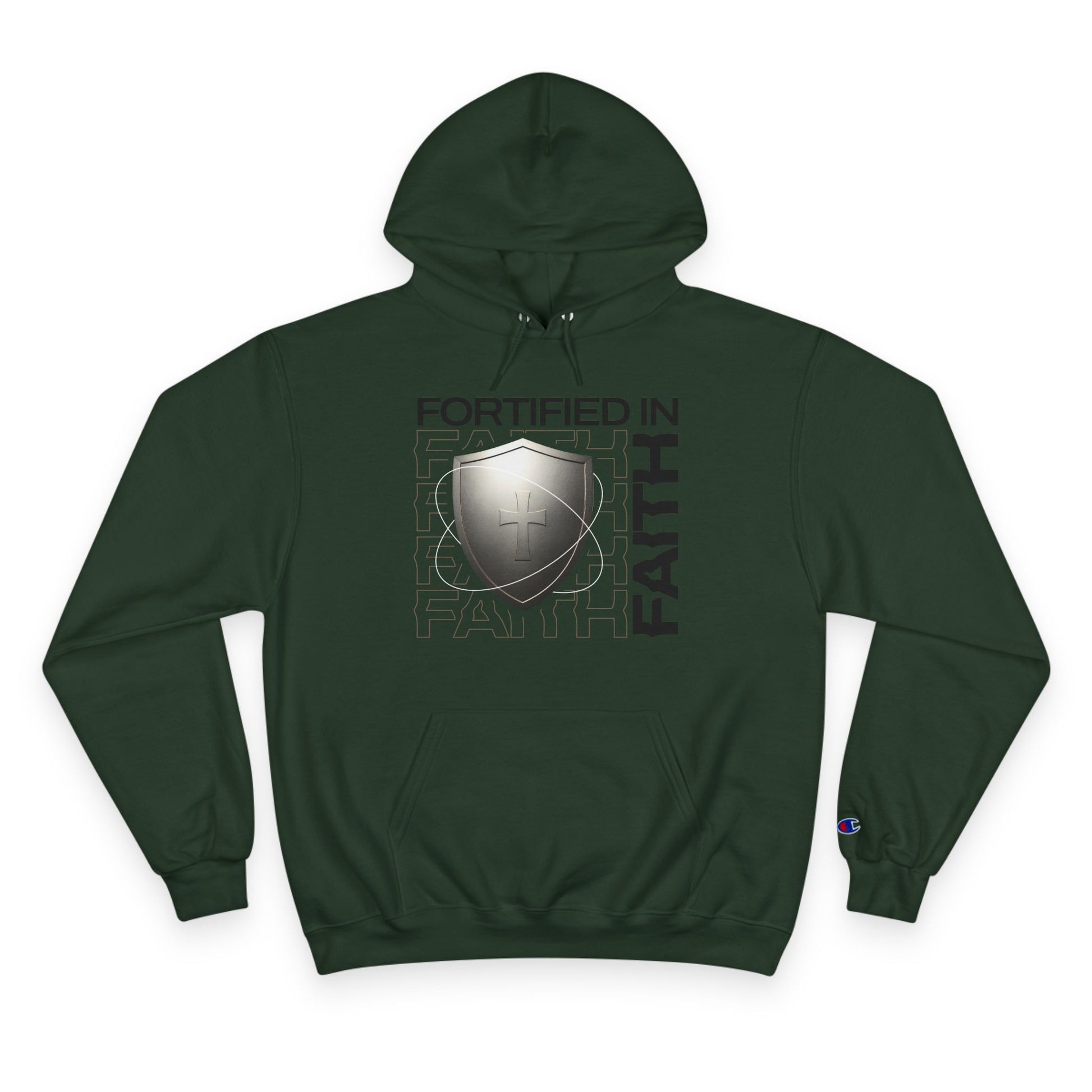 "Fortified In Faith " Inspirational Champion Hoodie - The Shield of Light