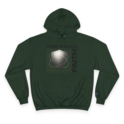 "Fortified In Faith " Inspirational Champion Hoodie - The Shield of Light
