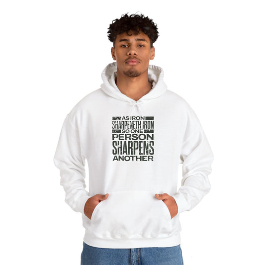 "As Iron Sharpeneth Iron So One Person Sharpens Another" Unisex Heavy Blend™ Hoodies - The Shield of Light