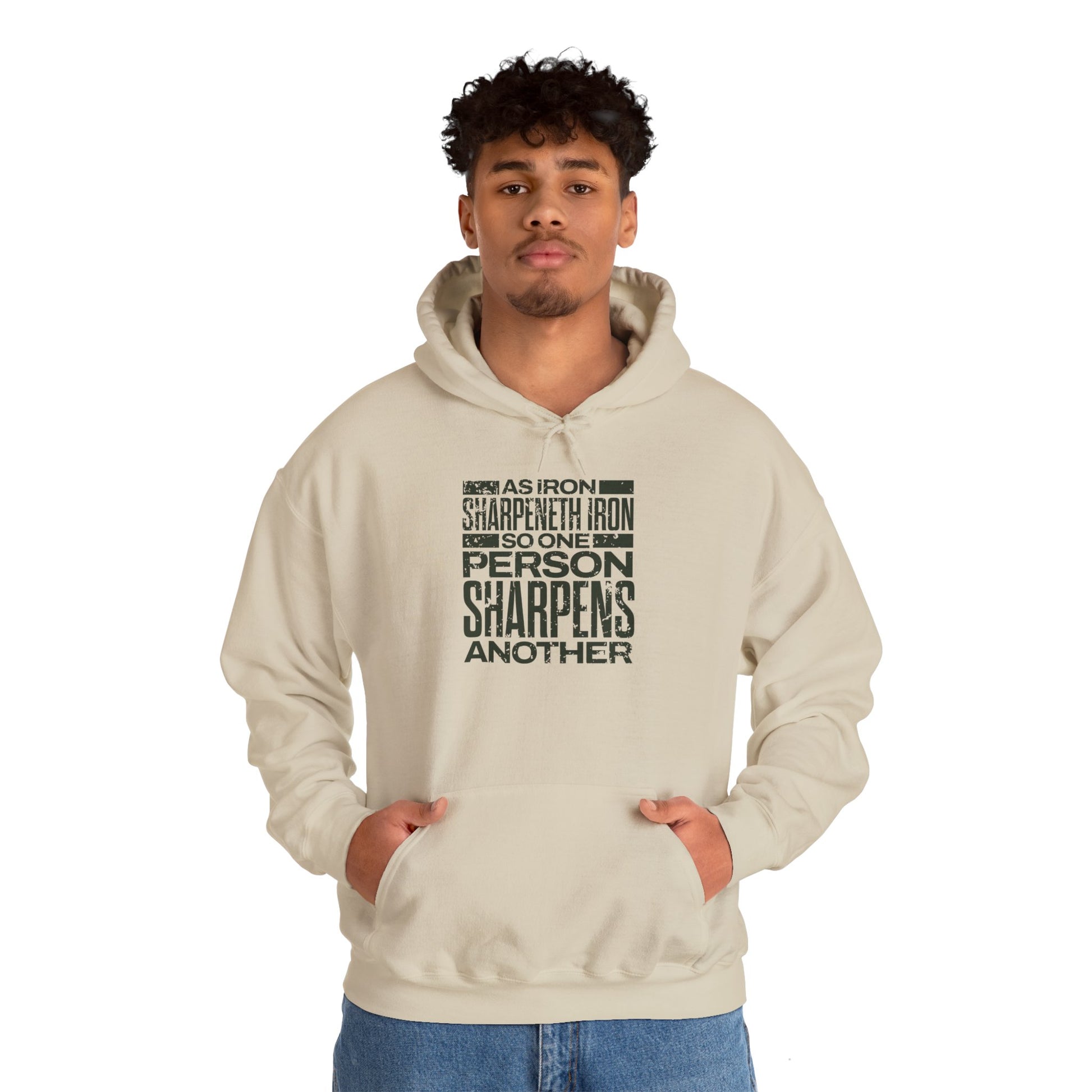 "As Iron Sharpeneth Iron So One Person Sharpens Another" Unisex Heavy Blend™ Hoodies - The Shield of Light