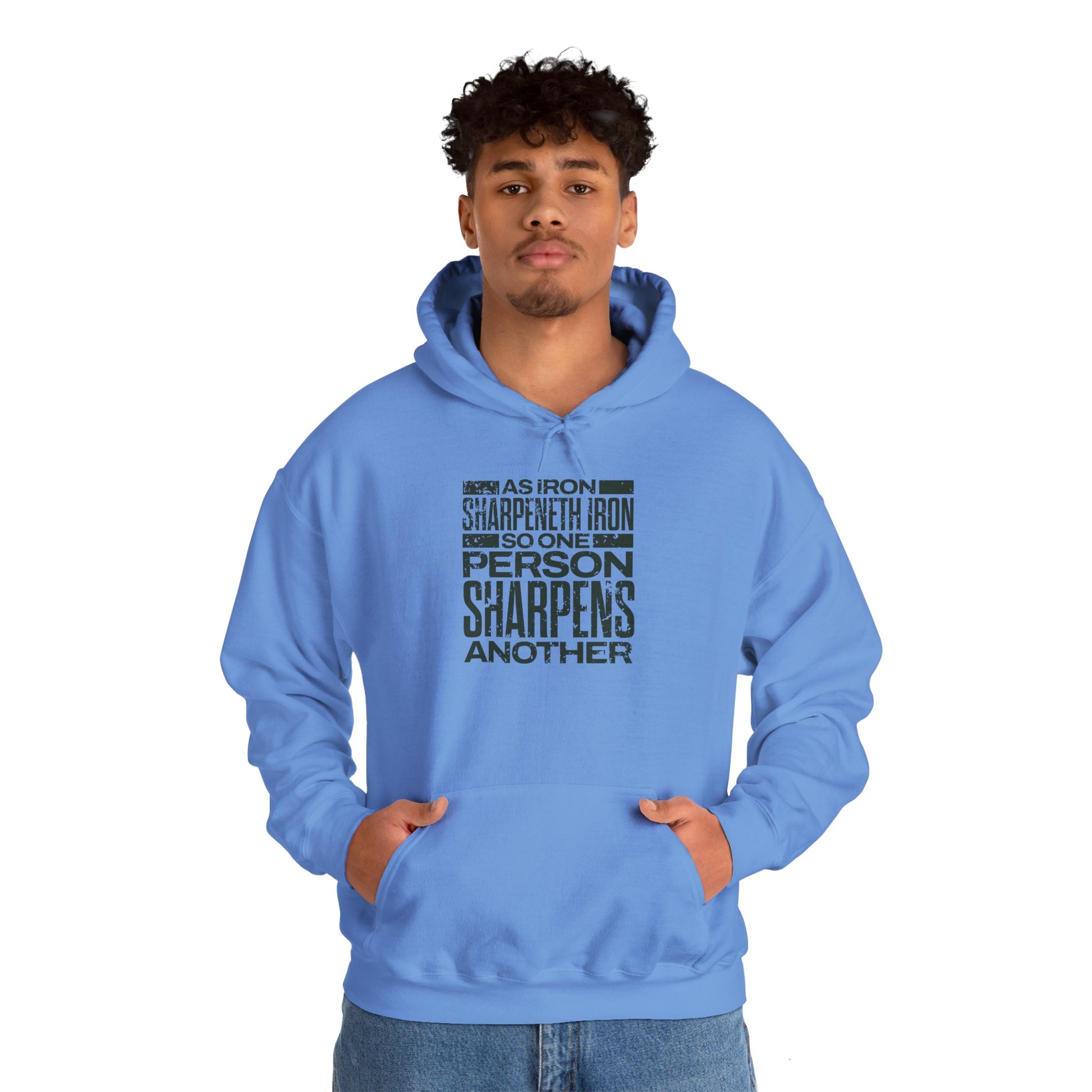 "As Iron Sharpeneth Iron So One Person Sharpens Another" Unisex Heavy Blend™ Hoodies - The Shield of Light