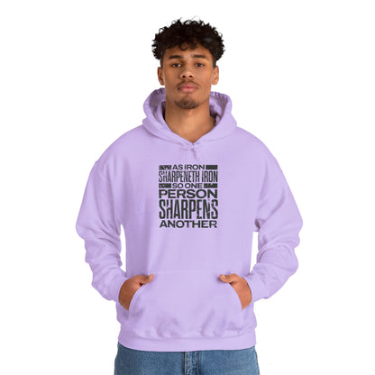 "As Iron Sharpeneth Iron So One Person Sharpens Another" Unisex Heavy Blend™ Hoodies - The Shield of Light