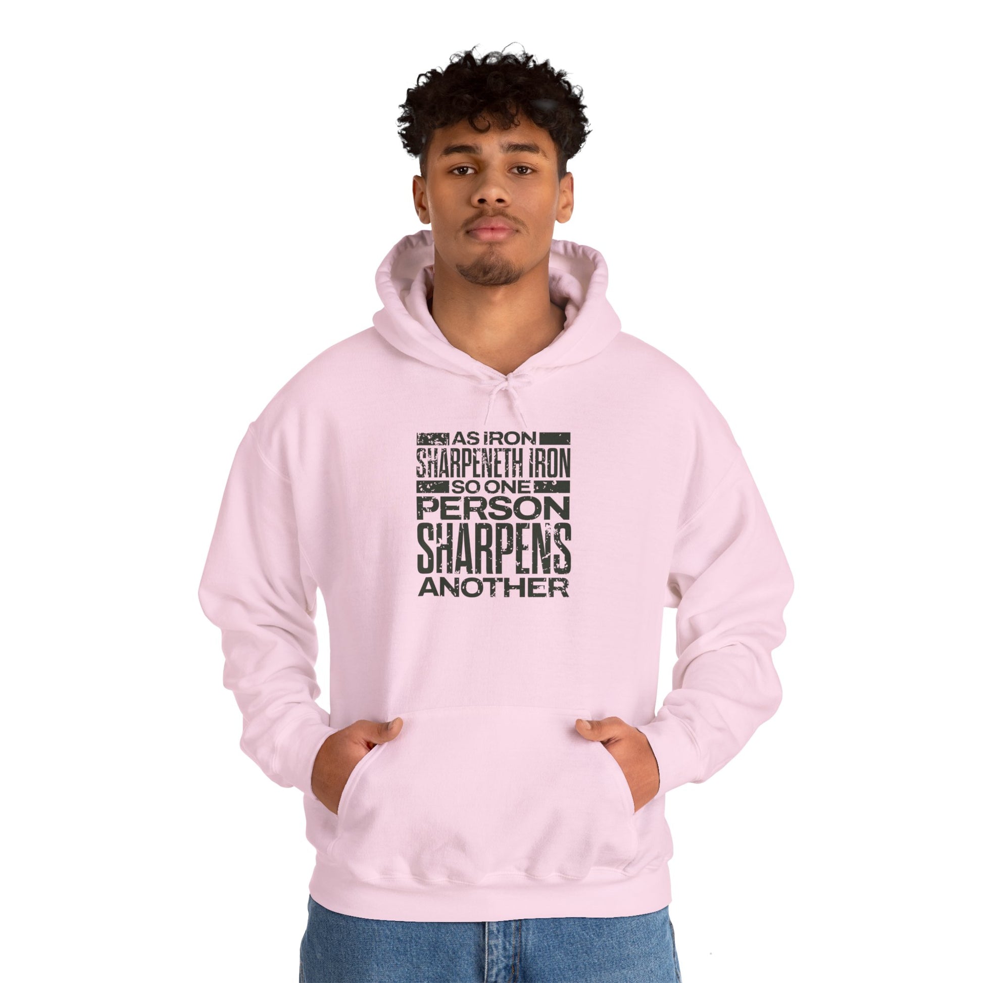 "As Iron Sharpeneth Iron So One Person Sharpens Another" Unisex Heavy Blend™ Hoodies - The Shield of Light