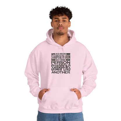 "As Iron Sharpeneth Iron So One Person Sharpens Another" Unisex Heavy Blend™ Hoodies - The Shield of Light