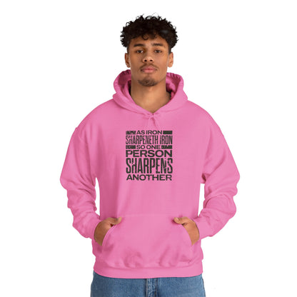 "As Iron Sharpeneth Iron So One Person Sharpens Another" Unisex Heavy Blend™ Hoodies - The Shield of Light