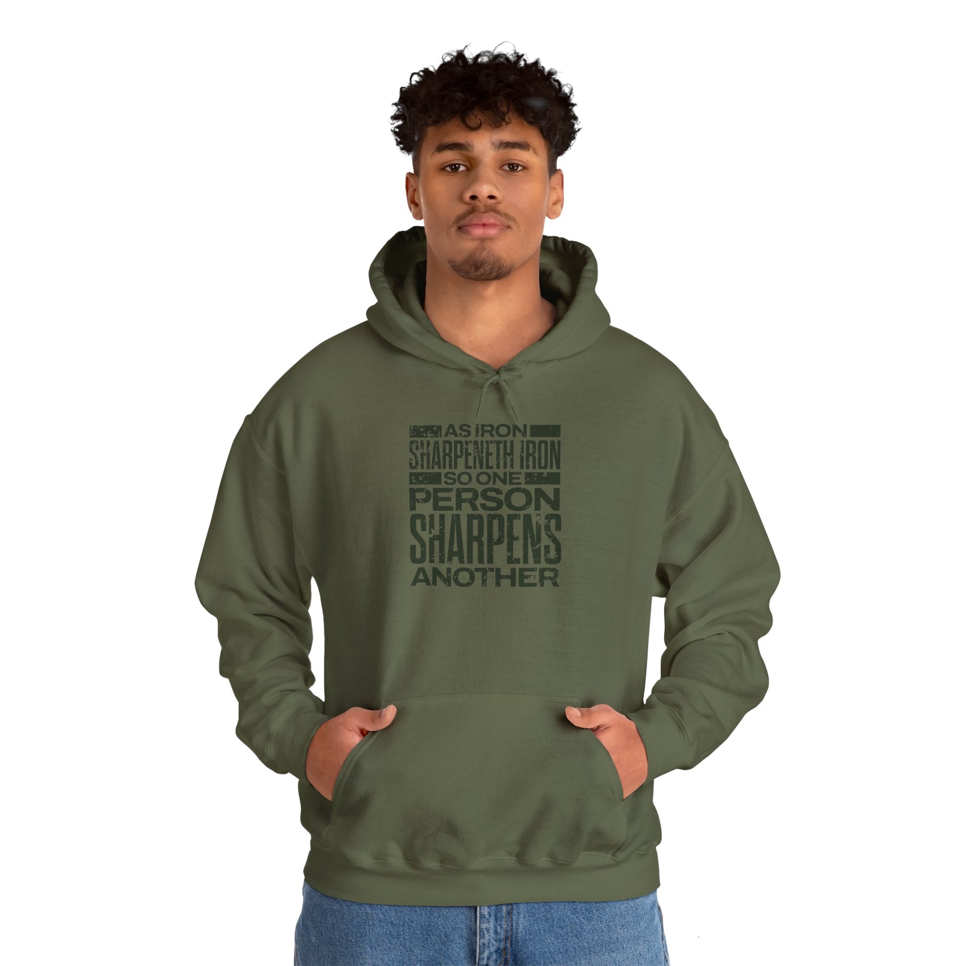 "As Iron Sharpeneth Iron So One Person Sharpens Another" Unisex Heavy Blend™ Hoodies - The Shield of Light