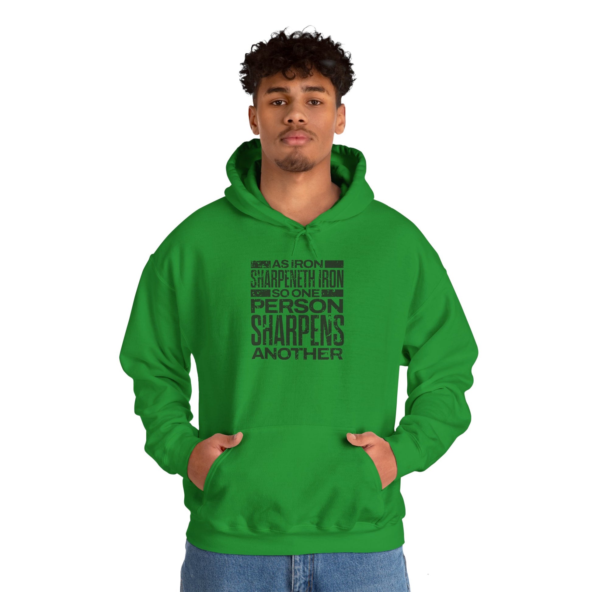 "As Iron Sharpeneth Iron So One Person Sharpens Another" Unisex Heavy Blend™ Hoodies - The Shield of Light