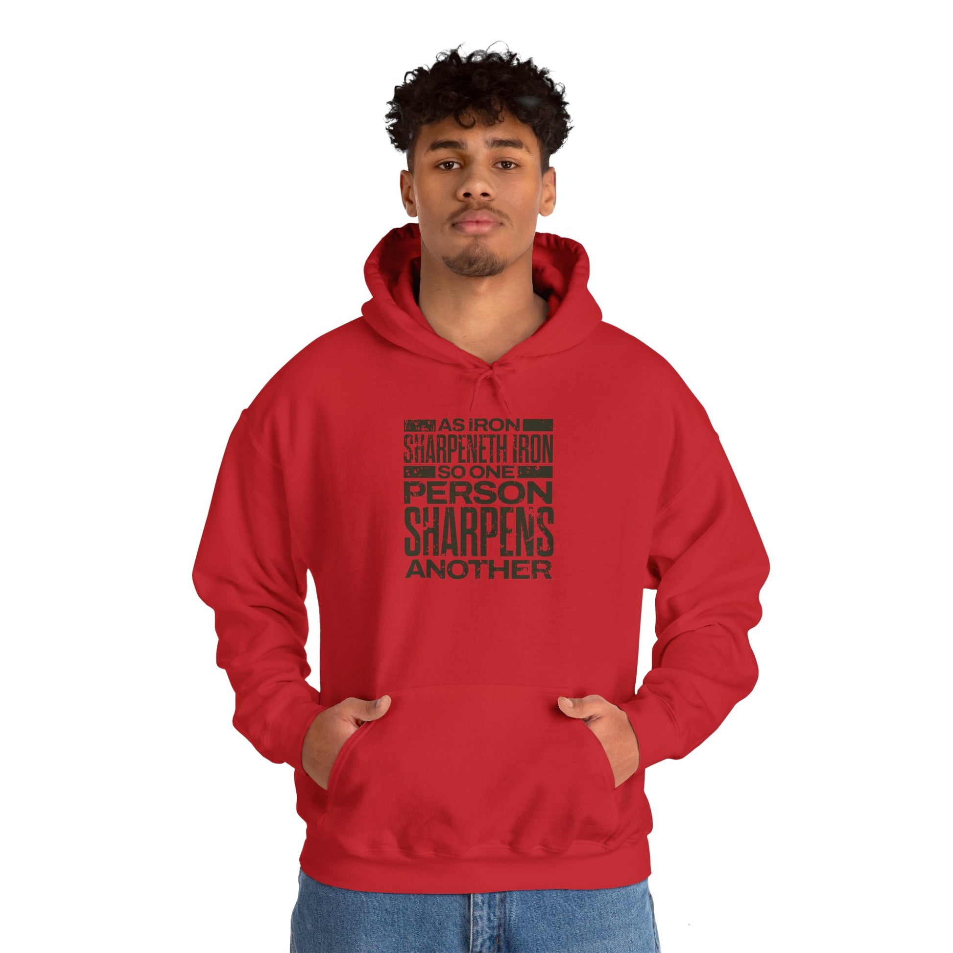 "As Iron Sharpeneth Iron So One Person Sharpens Another" Unisex Heavy Blend™ Hoodies - The Shield of Light