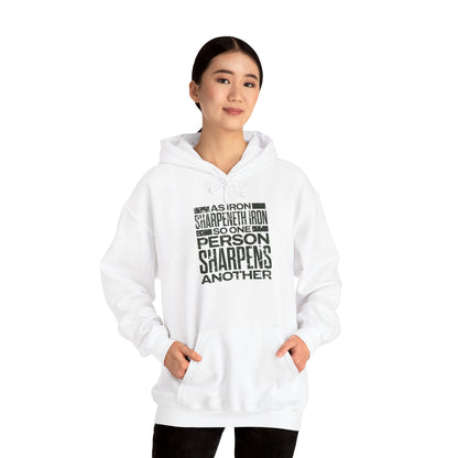 "As Iron Sharpeneth Iron So One Person Sharpens Another" Unisex Heavy Blend™ Hoodies - The Shield of Light