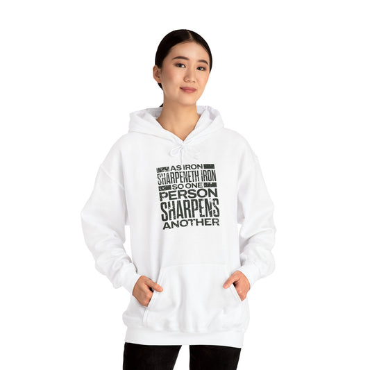 "As Iron Sharpeneth Iron So One Person Sharpens Another" Unisex Heavy Blend™ Hoodies - The Shield of Light