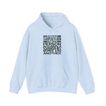 "As Iron Sharpeneth Iron So One Person Sharpens Another" Unisex Heavy Blend™ Hoodies - The Shield of Light