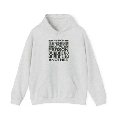 "As Iron Sharpeneth Iron So One Person Sharpens Another" Unisex Heavy Blend™ Hoodies - The Shield of Light