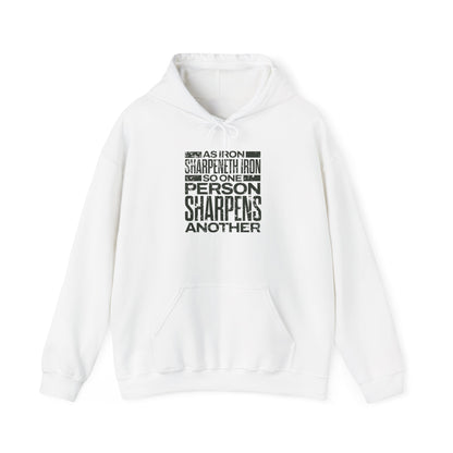 "As Iron Sharpeneth Iron So One Person Sharpens Another" Unisex Heavy Blend™ Hoodies - The Shield of Light