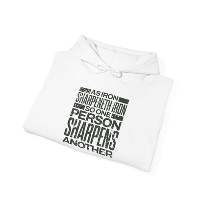 "As Iron Sharpeneth Iron So One Person Sharpens Another" Unisex Heavy Blend™ Hoodies - The Shield of Light