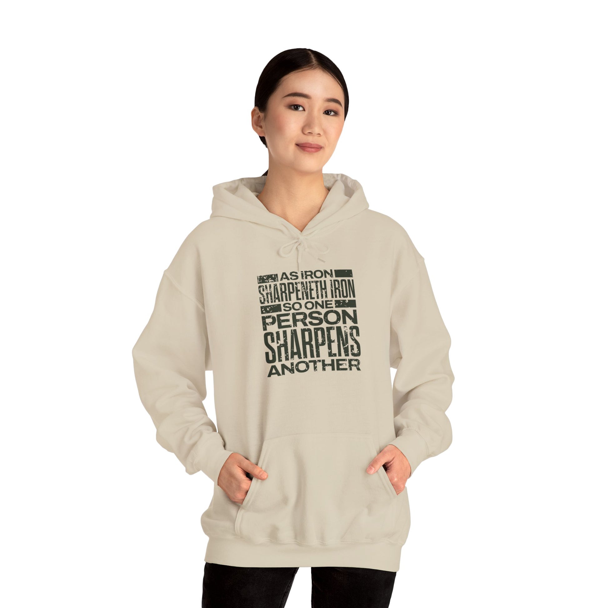 "As Iron Sharpeneth Iron So One Person Sharpens Another" Unisex Heavy Blend™ Hoodies - The Shield of Light