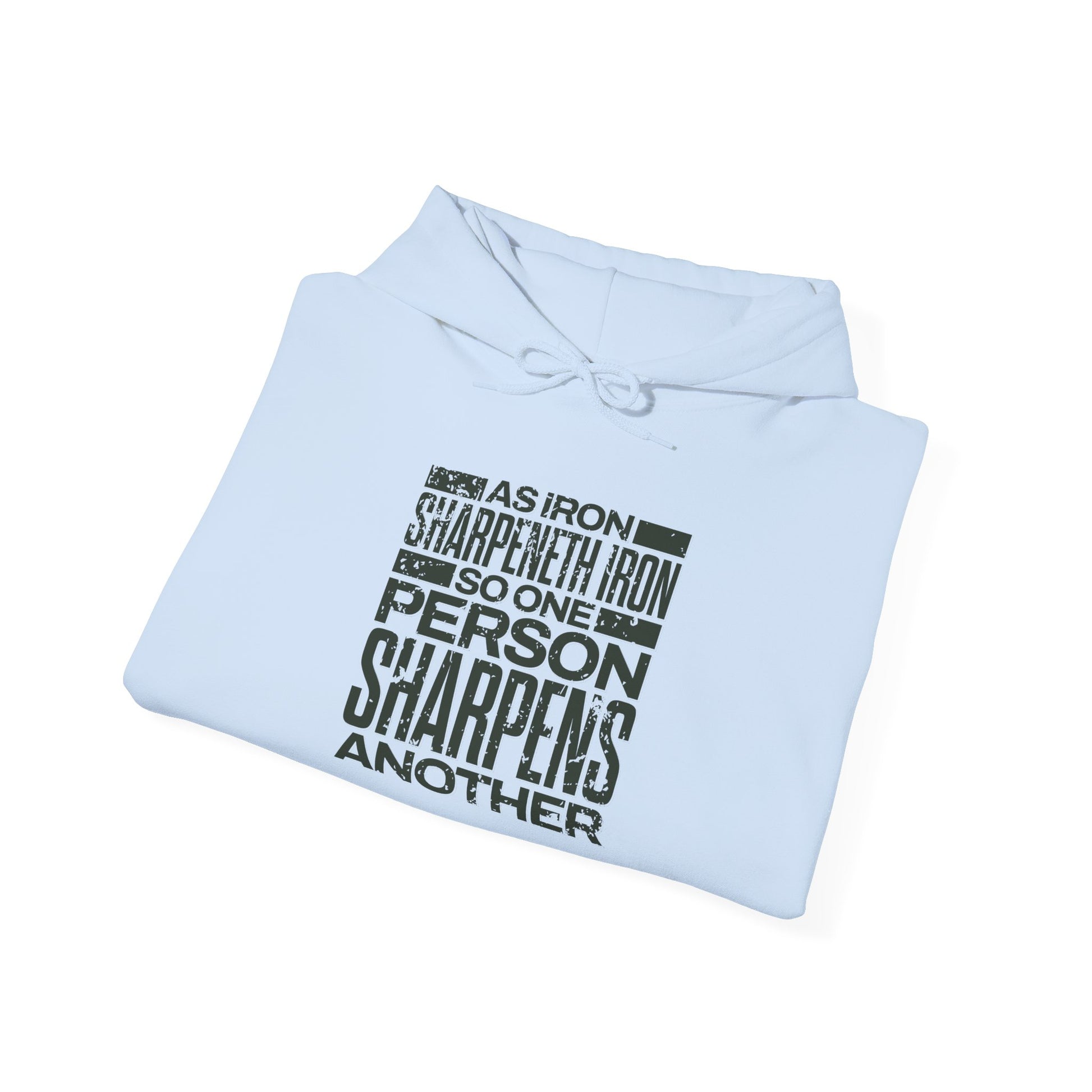 "As Iron Sharpeneth Iron So One Person Sharpens Another" Unisex Heavy Blend™ Hoodies - The Shield of Light