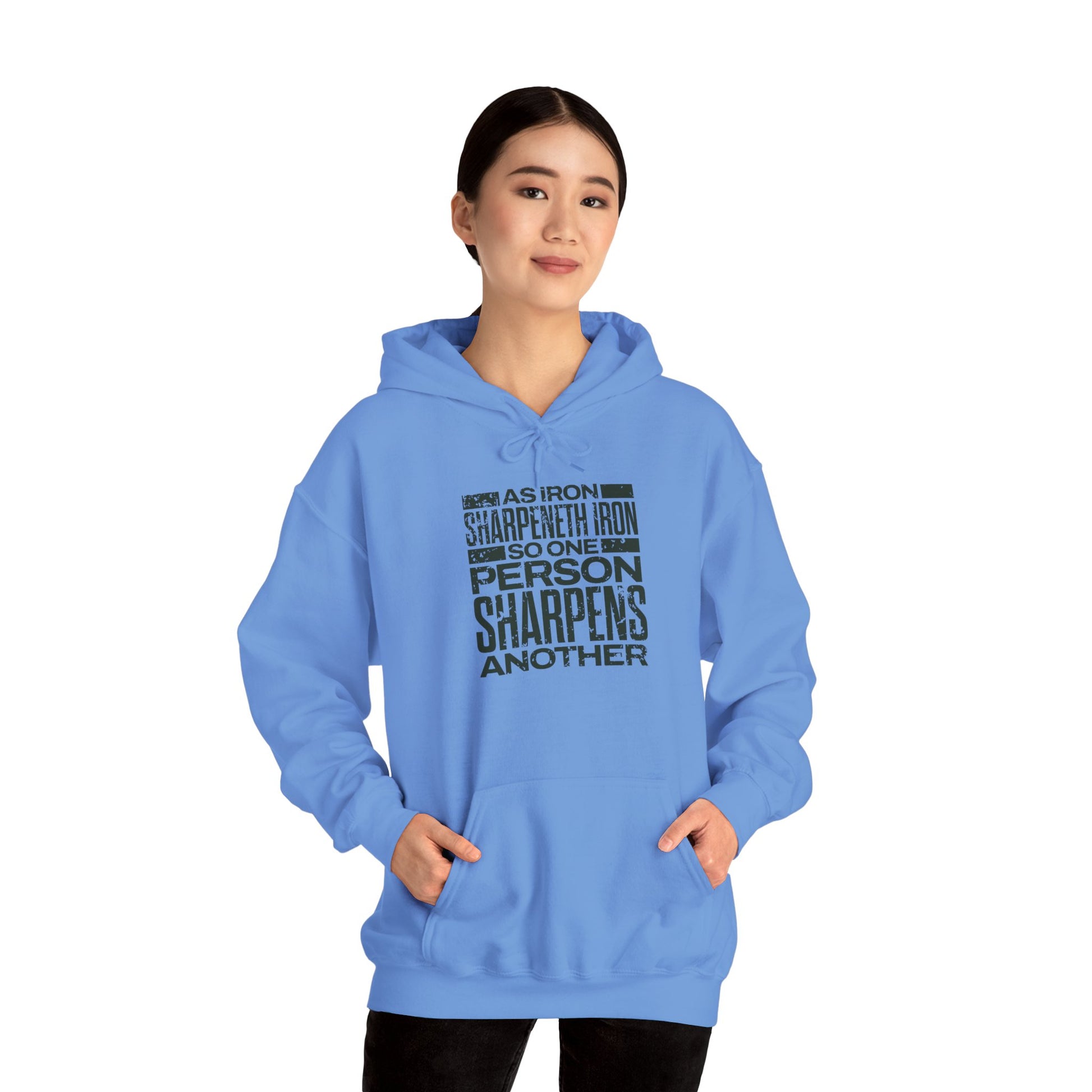 "As Iron Sharpeneth Iron So One Person Sharpens Another" Unisex Heavy Blend™ Hoodies - The Shield of Light