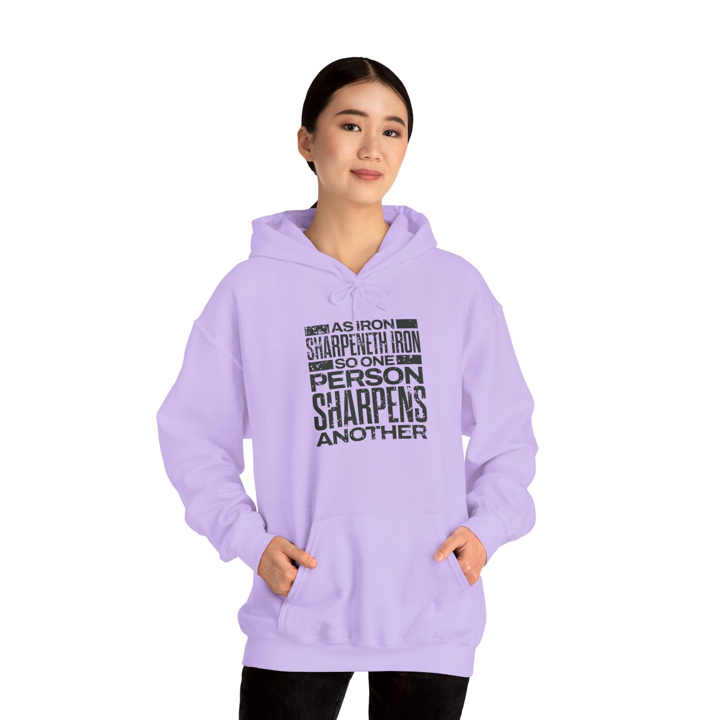 "As Iron Sharpeneth Iron So One Person Sharpens Another" Unisex Heavy Blend™ Hoodies - The Shield of Light