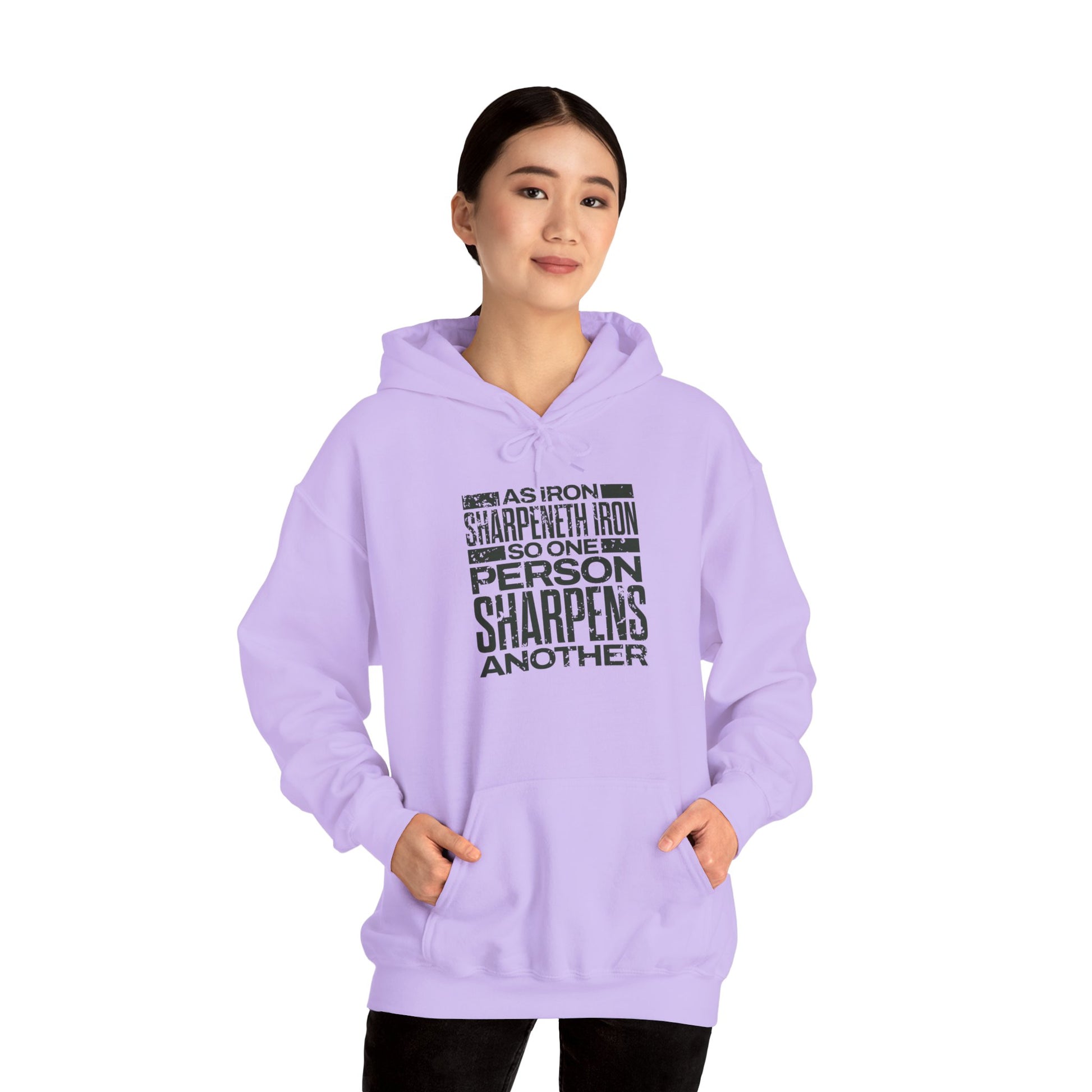 "As Iron Sharpeneth Iron So One Person Sharpens Another" Unisex Heavy Blend™ Hoodies - The Shield of Light