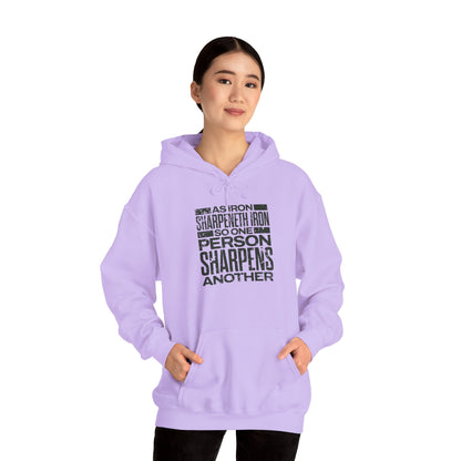 "As Iron Sharpeneth Iron So One Person Sharpens Another" Unisex Heavy Blend™ Hoodies - The Shield of Light