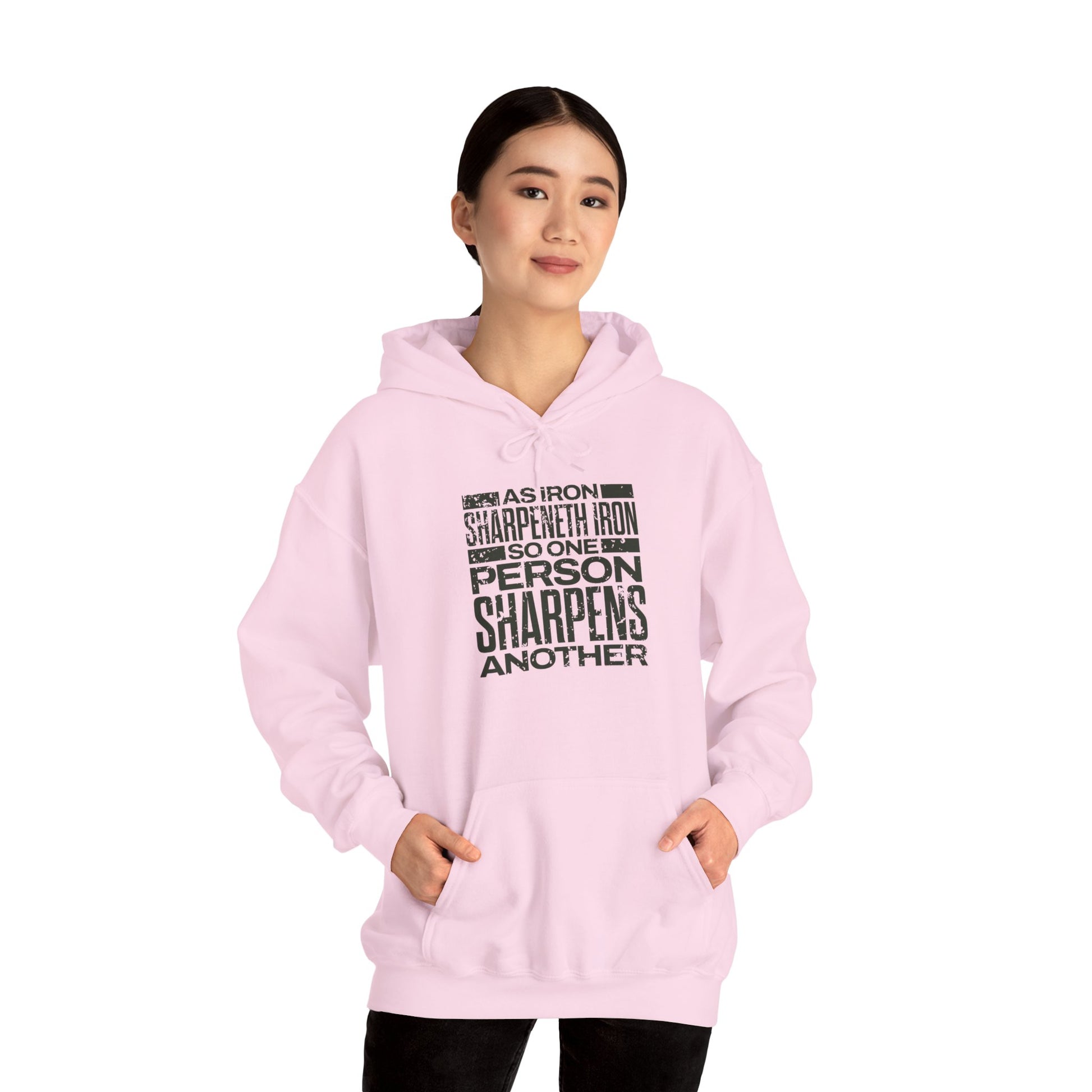 "As Iron Sharpeneth Iron So One Person Sharpens Another" Unisex Heavy Blend™ Hoodies - The Shield of Light